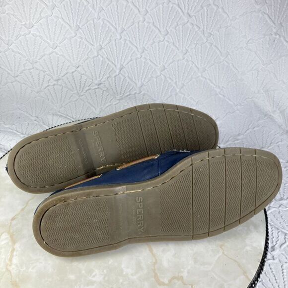 Sperry Top Sider Shoes Womens Size 9.5 Navy Blue Leather Conway Kiltie Loafers - Picture 11 of 12